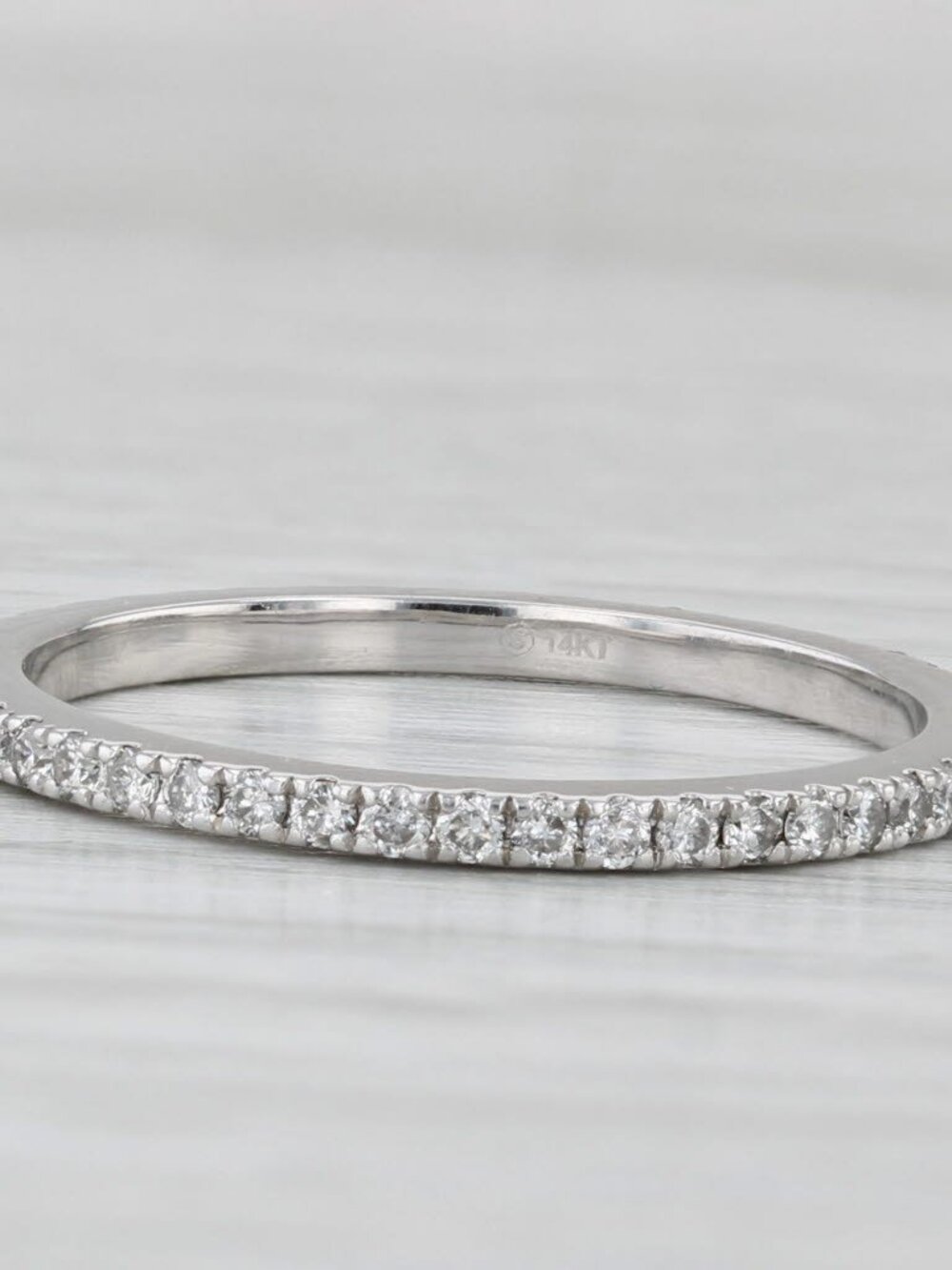 0.42ctw Diamond Eternity Ring 14k White Gold Size 7.25 Stackable Wedding Band